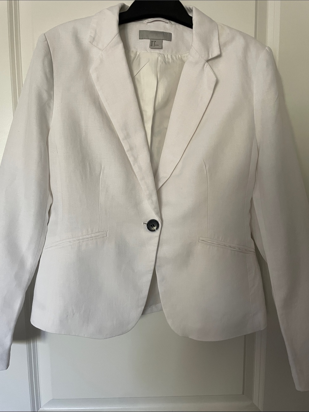 H&M White Single-Button Women's Blazer